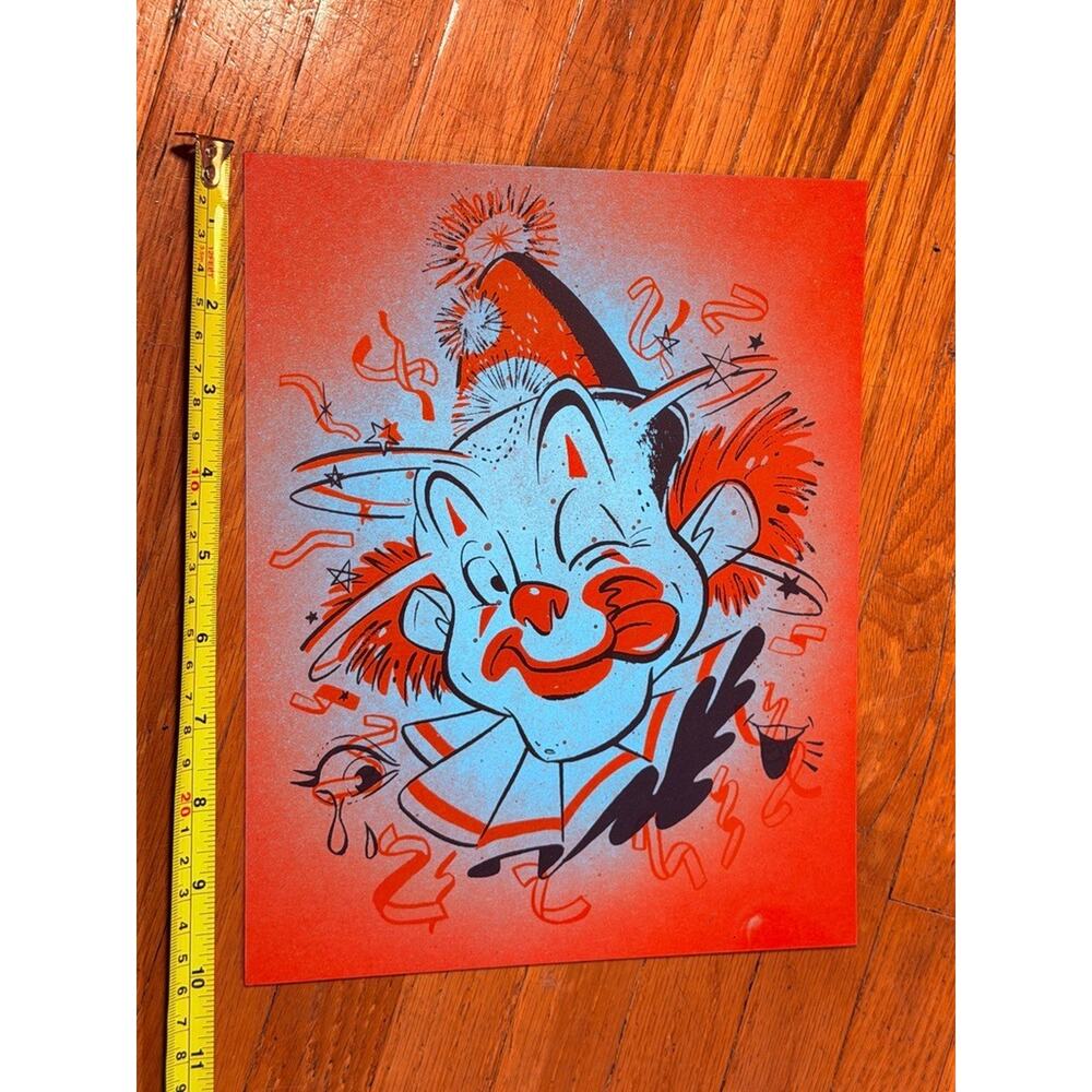 Artist Robin Banks-Colorful clown Cartoon Party Hat Art Print - Picture 3 of 4